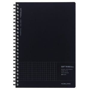 Kokuyo Soft Ring Notebook A5 50 Pages Grid Black