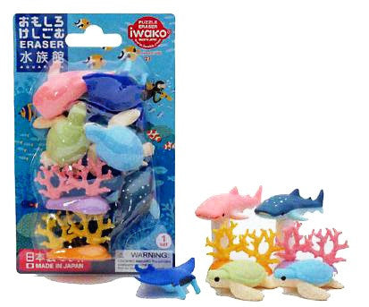 IWAKO Blister Pack Aquarium Erasers