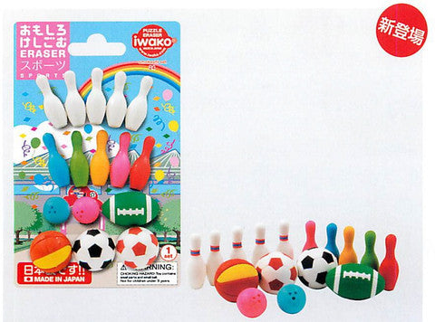 IWAKO Blister Pack Sports Erasers