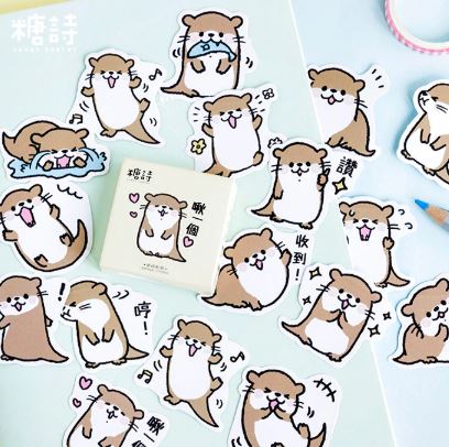 Candy Poetry Kawaii Otters Stickers