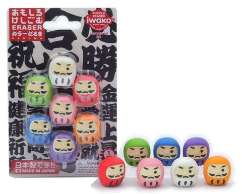 IWAKO Blister Pack Daruma Erasers