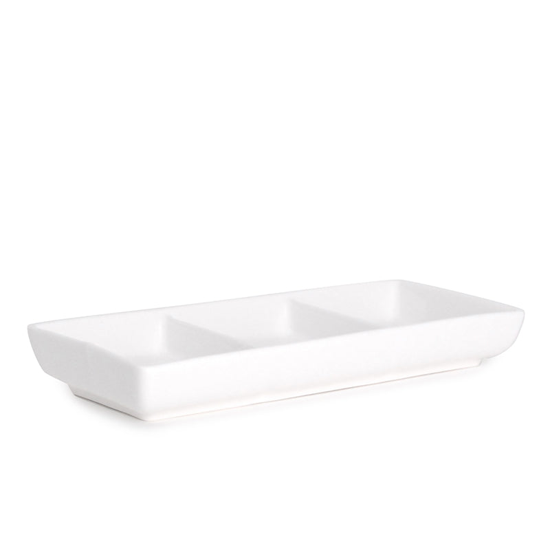 White 3 Square Saucer