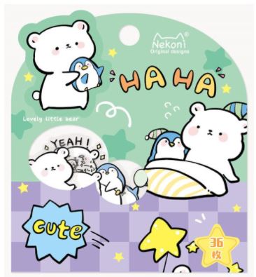 Nekoni 6 Designs Stickers 36 piece